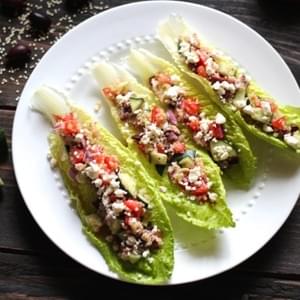 Quinoa Greek Salad Lettuce Wraps