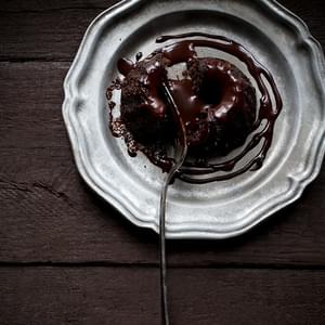 Mini Dark Chocolate Chambord Bundt Cakes