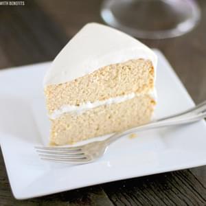Healthy Low Carb and Gluten Free Vanilla Cake with Vanilla Bean Cream Cheese Frosting