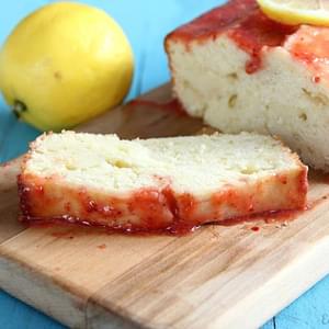 Low-Fat Lemon Pound Cake with Strawberry Glaze