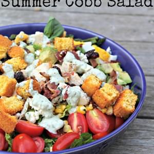 Summer Cobb Salad with Basil-Blue Cheese Dressing