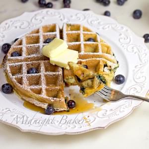 Sour Cream & Greek Yogurt Blueberry Waffles