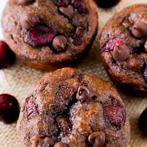 Skinny Chocolate Cherry Muffins