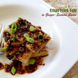 Crispy Fried Tofu with Ginger-Sesame Sauce
