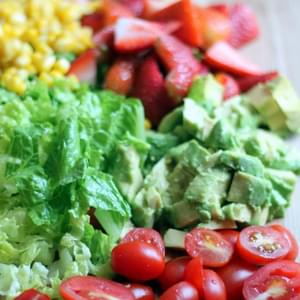 Summer Chicken Chopped Salad with Strawberries, Avocado + Feta