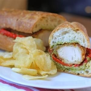 Chicken Cutlet Baguette with Gremolata & Roasted Red Peppers
