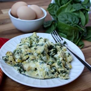 Cheesy Scrambled Eggs with Spinach a.k.a. Power Eggs