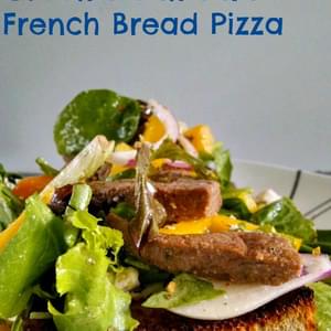 Greek Steak and Salad French Bread Pizza