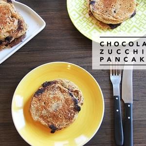Chocolate Zucchini Pancakes for #SundaySupper