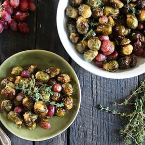 Balsamic Brussels Sprouts and Red Grapes