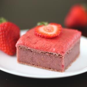 Strawberry-Beet Blondies with Strawberry Frosting