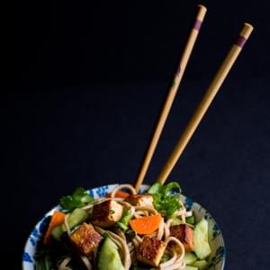 Spicy Soba Noodles with Pan Seared Tofu