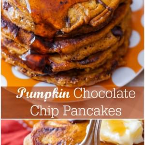 Pumpkin Chocolate Chip Pancakes
