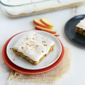 Gluten-Free Apple Cinnamon Bars with Skinny Maple Cream Cheese Frosting