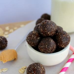 Healthy No-Bake Double Chocolate Peanut butter Cookie Dough Bites