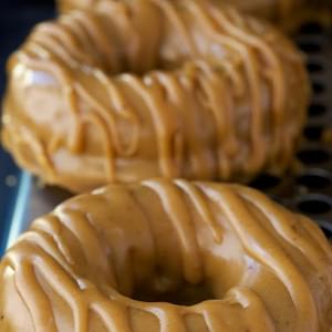 Baked Buttermilk Pumpkin Donuts w/ Brown Butter-Maple Glaze