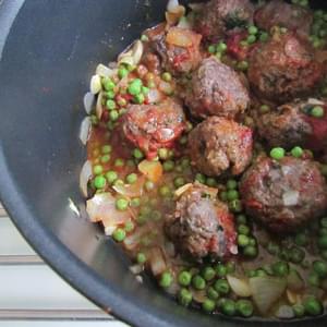 Meatballs With Tomato Sauce And Peas