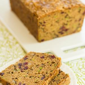 Spiced Zucchini Bread with Walnuts and Dried Cranberries