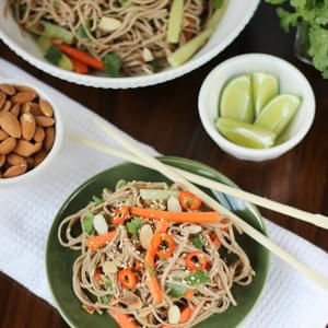 Soba Noodles with Spicy Almond Butter Sauce