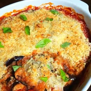 Baked Eggplant Parmesan with Crispy Panko Topping