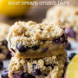 Lemon Blueberry Sour Cream Crumb Bars