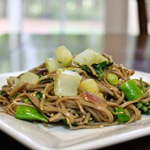 Soba Noodles With Bok Choy In Sesame Dressing