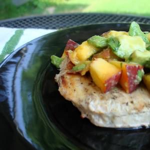 Grilled Swordfish with Peach and Avocado Salsa