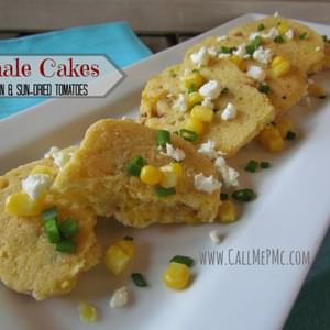Tamale Cakes with Corn and Sun-dried Tomatoes / Call Me PMc