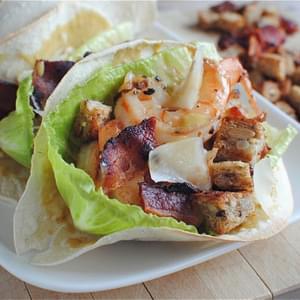 Double Decker Shrimp Caesar Salad Tacos