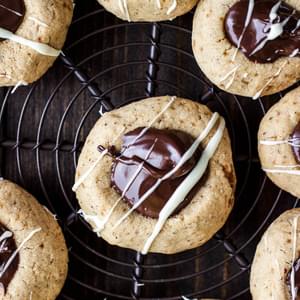 Hazelnut Thumbprint Cookies With Dark Chocolate (gluten-free)