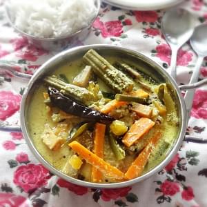 Avial recipe – Mixed vegetables stew with coconut and yogurt
