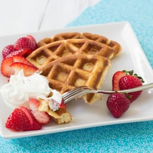 Whole-Wheat Ricotta Waffles with Strawberries and Yogurt