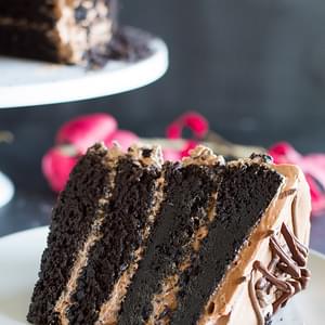 Dark Chocolate Cake with Nutella Buttercream
