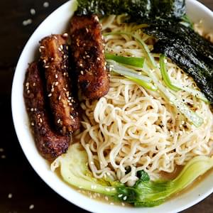 Sesame Ramen with Roasted Tempeh and Seaweed