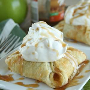 Apple Puffs with Fresh Whipped Cream and Warm Caramel Sauce