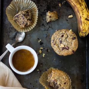 (Gluten-Free) Chocolate Buckwheat Banana Nut Muffins