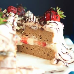 Guilt- Free Strawberry & Lemon {Protein} Cake