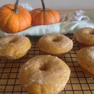 Baked Pumpkin Doughnuts with Brown Butter Maple Glaze