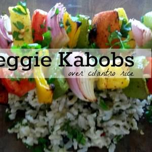 Veggie Kabobs over Cilantro Rice