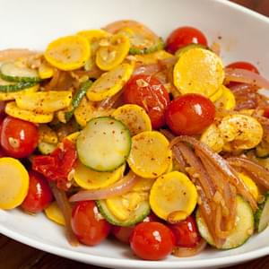 Summer Squash with Tomatoes and Aleppo Pepper