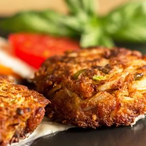 Green Chile Crab Cakes with Horseradish Sauce