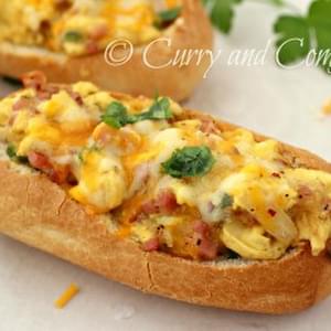 Ham Egg and Cheese Breakfast Boats
