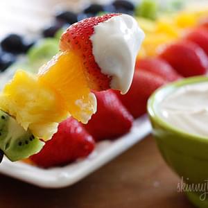 Rainbow Fruit Skewers with Yogurt Fruit Dip