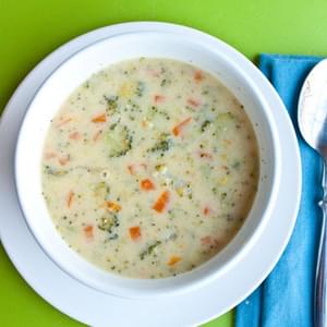 Lightened Up Broccoli Cheese and Potato Soup