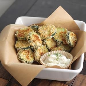 Baked Zucchini with Buttermilk Ranch Dip