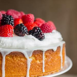 Easy Triple Berry Almond Poke Cake