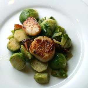 Seared Scallops with Brussels Sprouts and Bacon