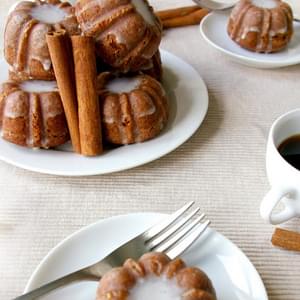 Gingerbread Bundts with Cinnamon Glaze