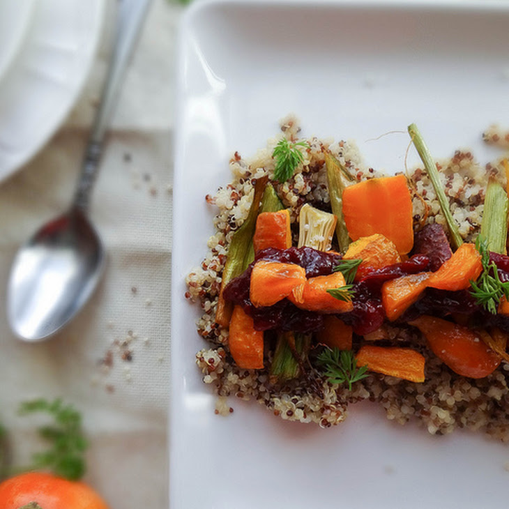 Roasted Carrot Quinoa Salad Cranberry Chutney Recipe