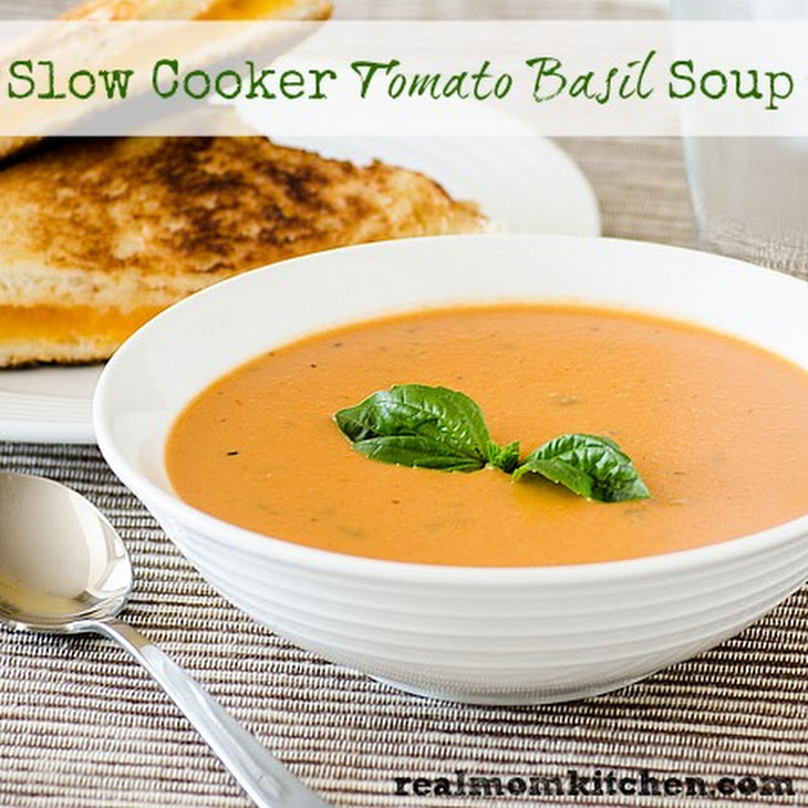 Slow Cooker Tomato Basil Soup Recipe